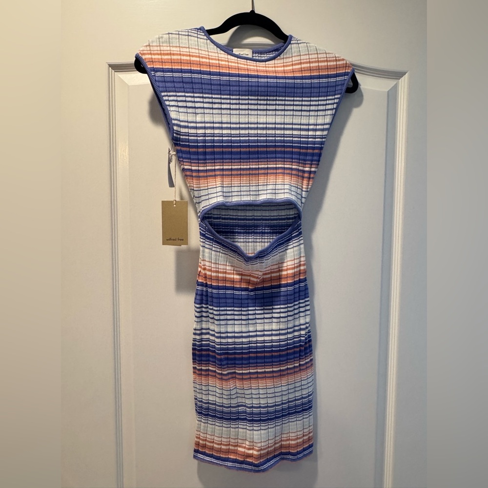 Aritzia Blue and Orange Striped Mini Dress